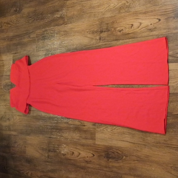 Super Down Red Strapless Jumpsuit FFF - Picture 1 of 7